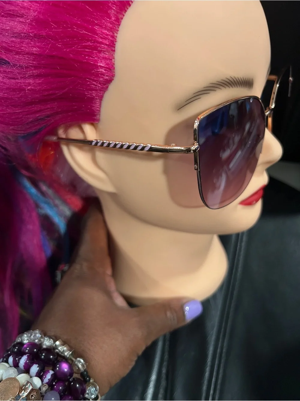 Fashion Oversized Gradient Lens Women's Sunglasses - Pink